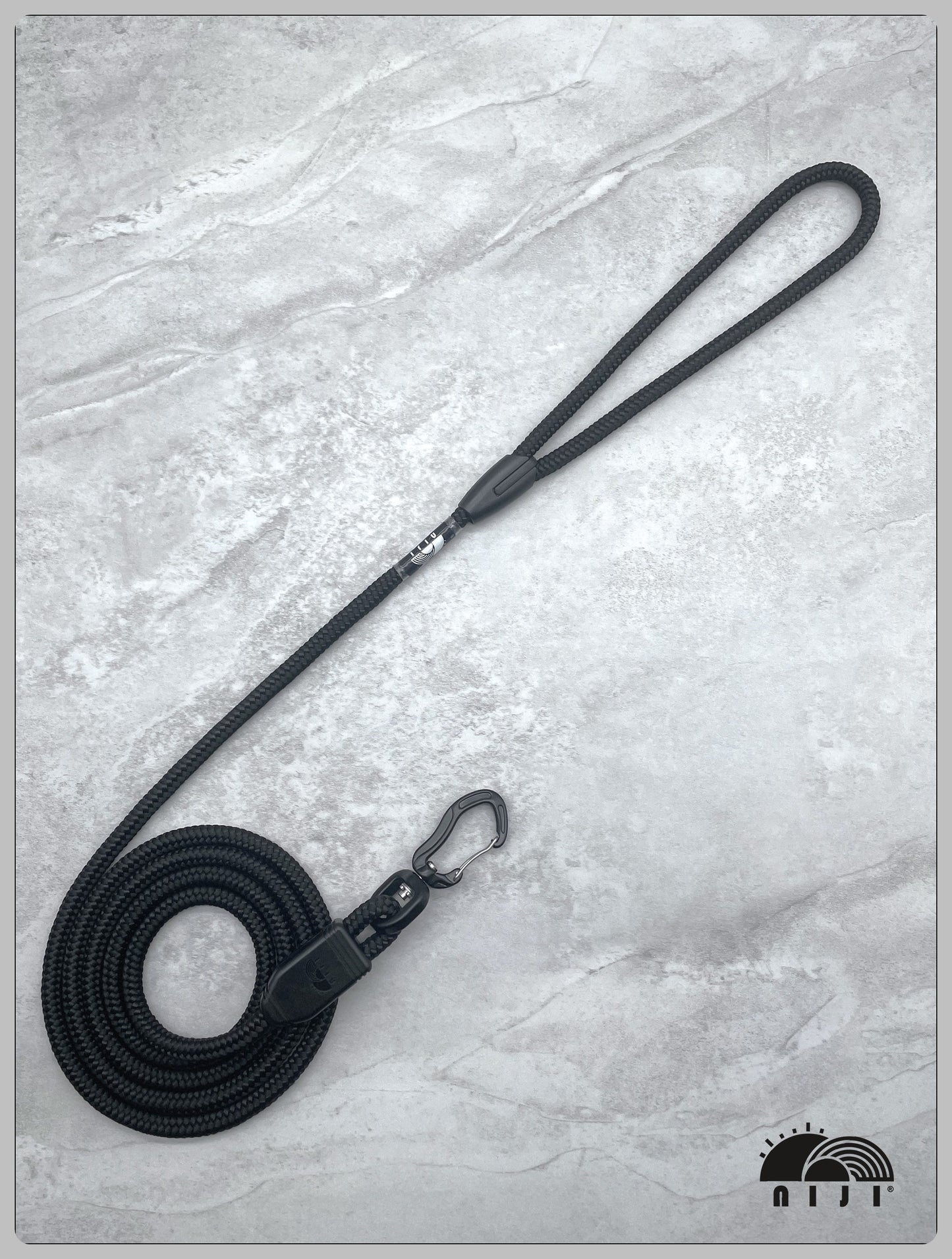 niji loop handle dog leash 8mm black color