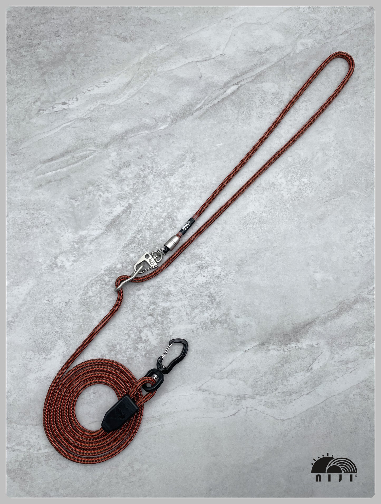 "SS24 NEW COLLECTION" niji AJ crossbody dog leash 7.5mm MAMMUT red color