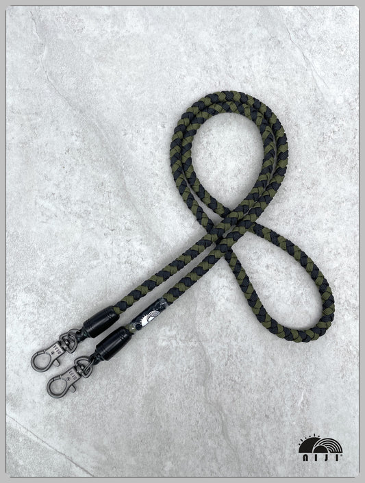 "NEW COLLECTION" 10mm Braid mobile strap Black x Olive spirals