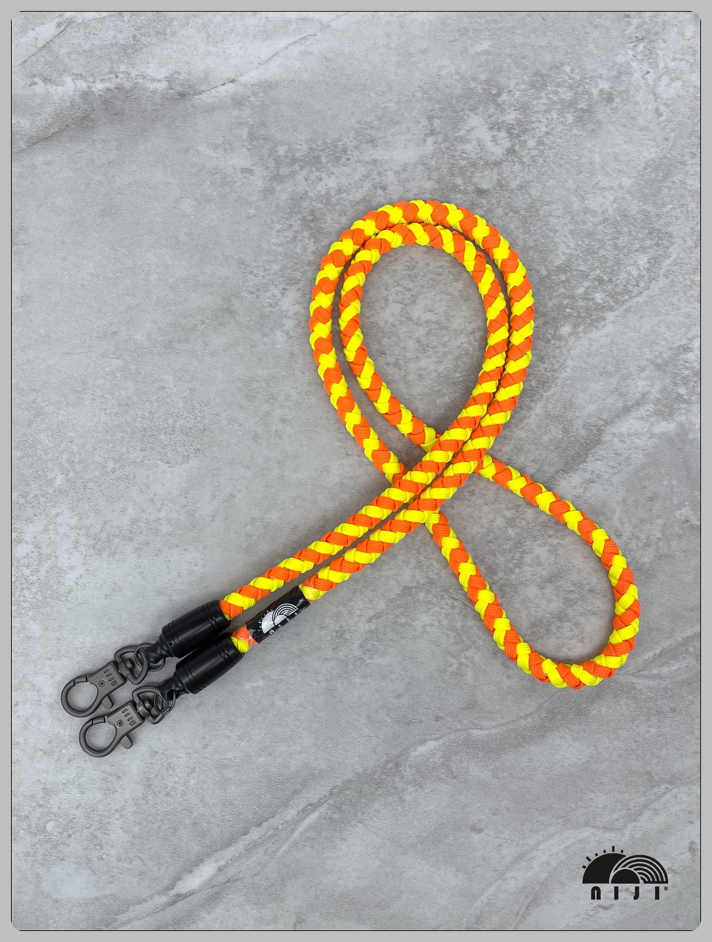 "NEW COLLECTION" 10mm Braid mobile strap Neon yellow & Orange Spirals