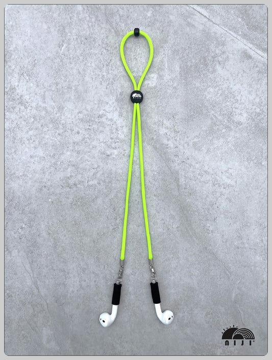 "NEW ARRIVAL" niji earbud / sunglasses strap Neon green color