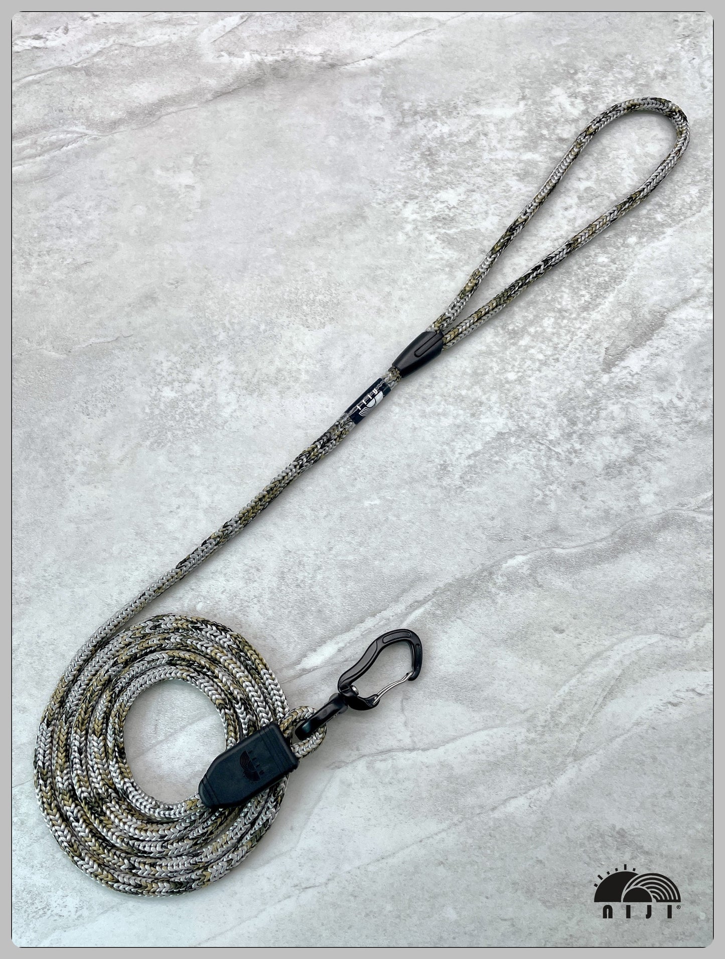 niji loop handle dog leash Knitted 9mm Silver camo