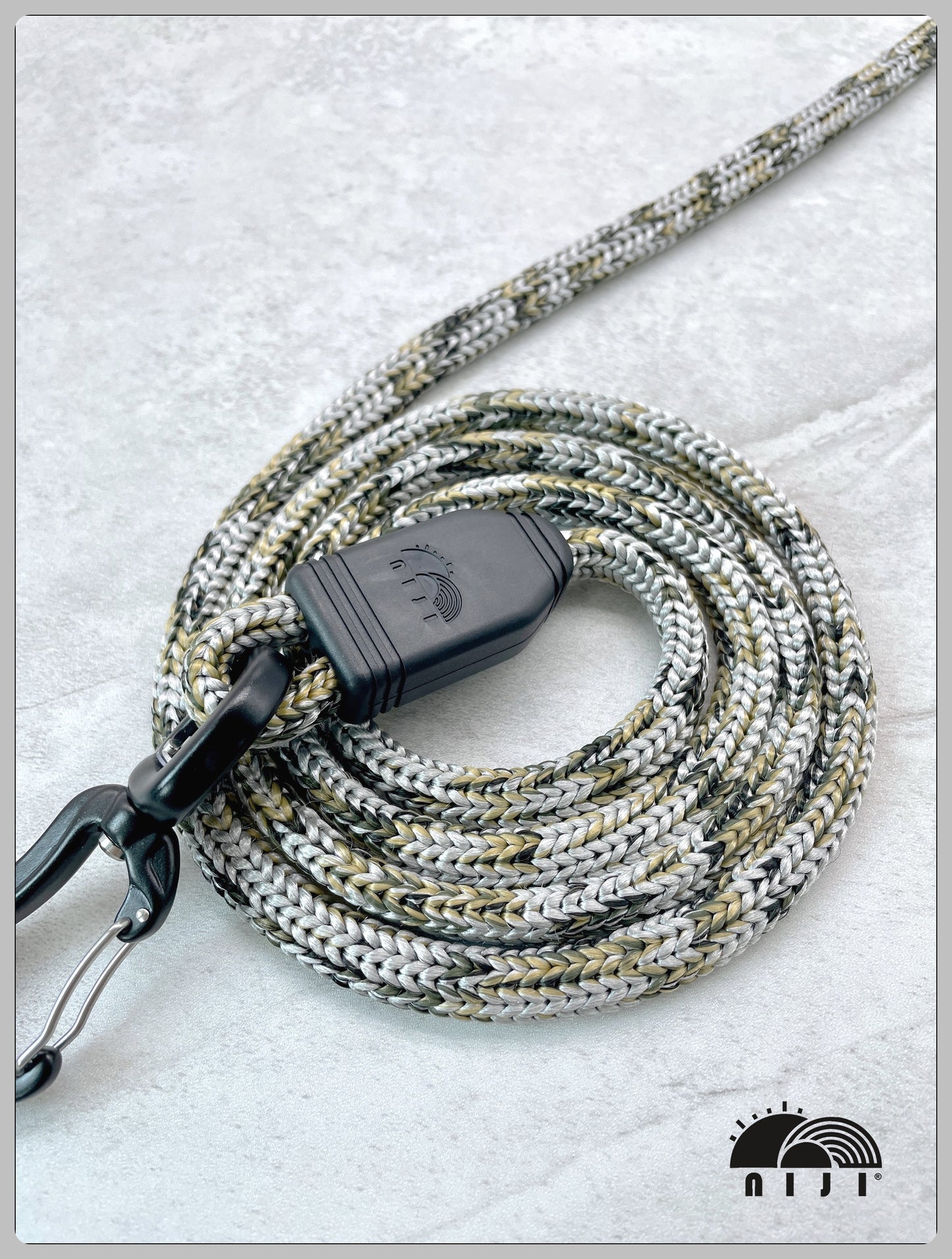 niji loop handle dog leash Knitted 9mm Silver camo