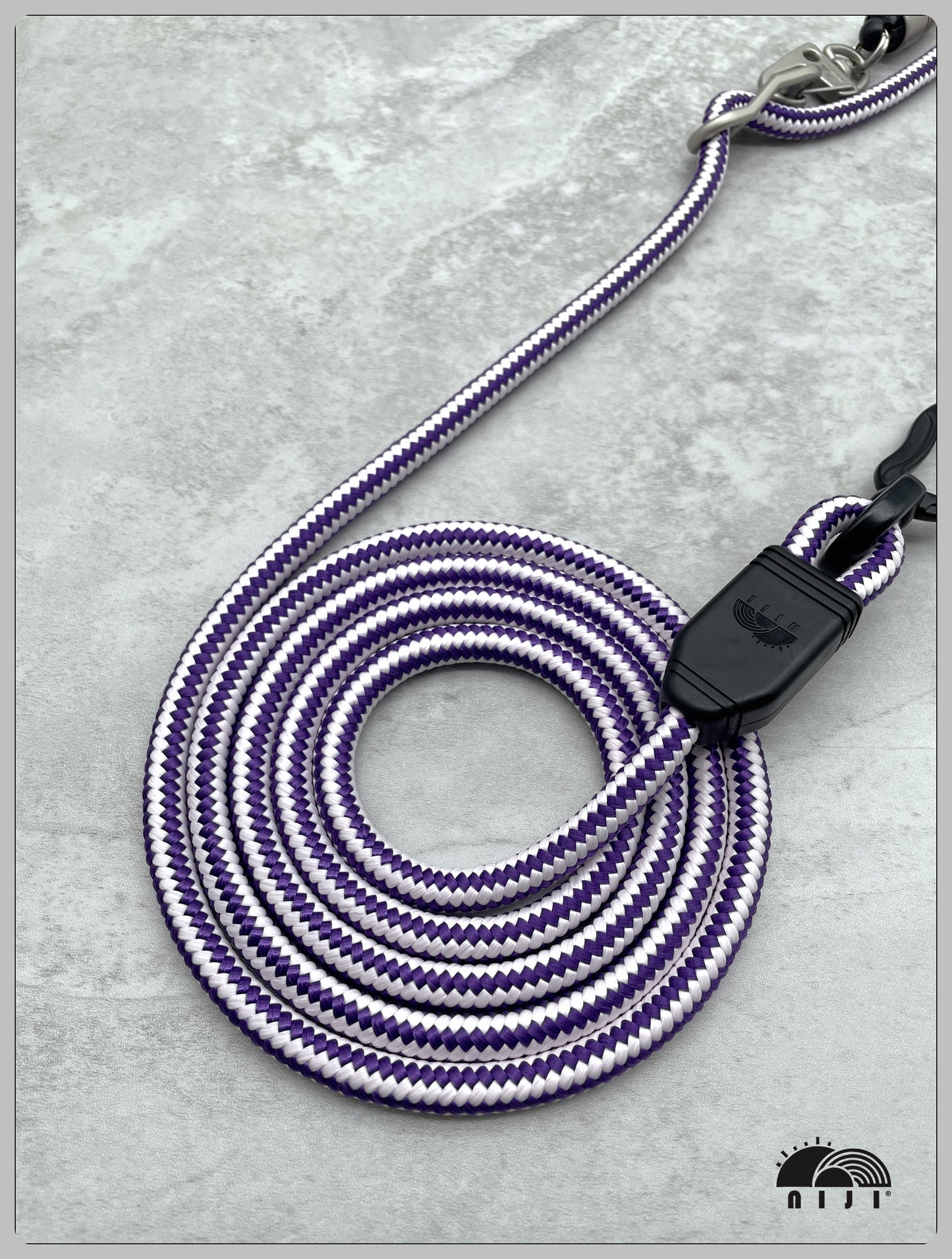 niji luminous dog leash φ8.5mm wave pattern Purple color 犬用2ways 蓄光リード