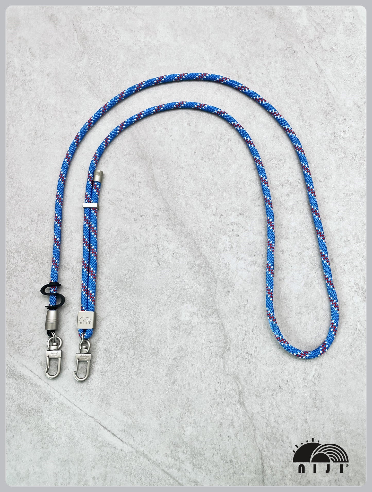 7mm PM phone strap Admiral blue w red & white tracer